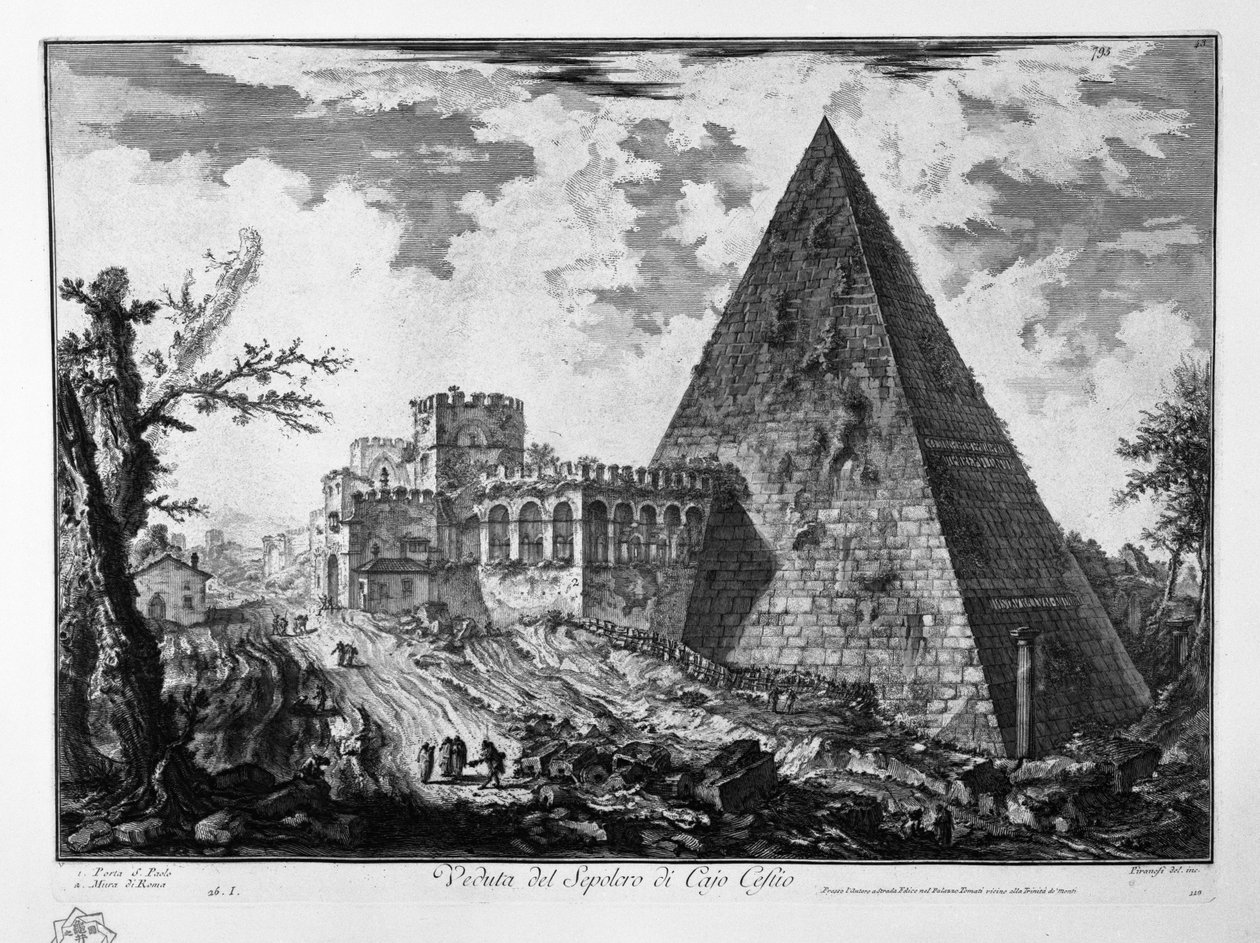 Veduta del Sepolcro di Caio Cestio da Giovanni Battista Piranesi