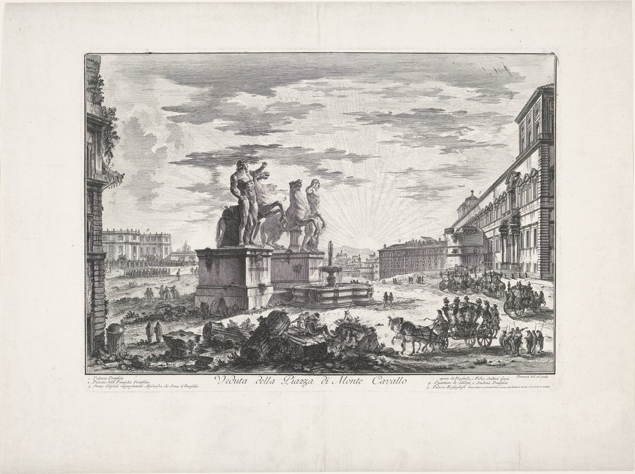 Veduta della Piazza di Monte Cavallo da Giovanni Battista Piranesi