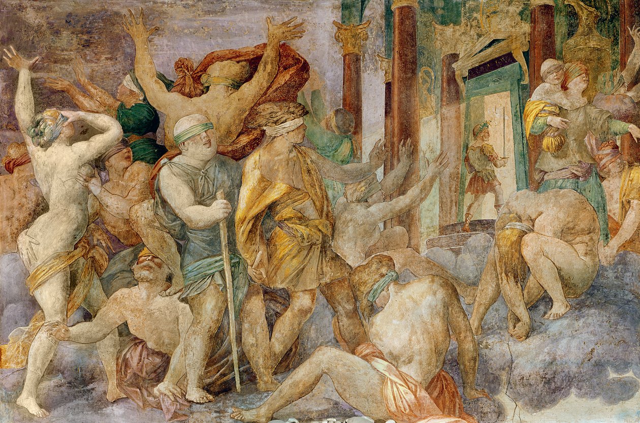 Francesco I scaccia i Vizi ed entra nel Tempio di Giove, c.1522-40 da Giovanni Battista Rosso Fiorentino