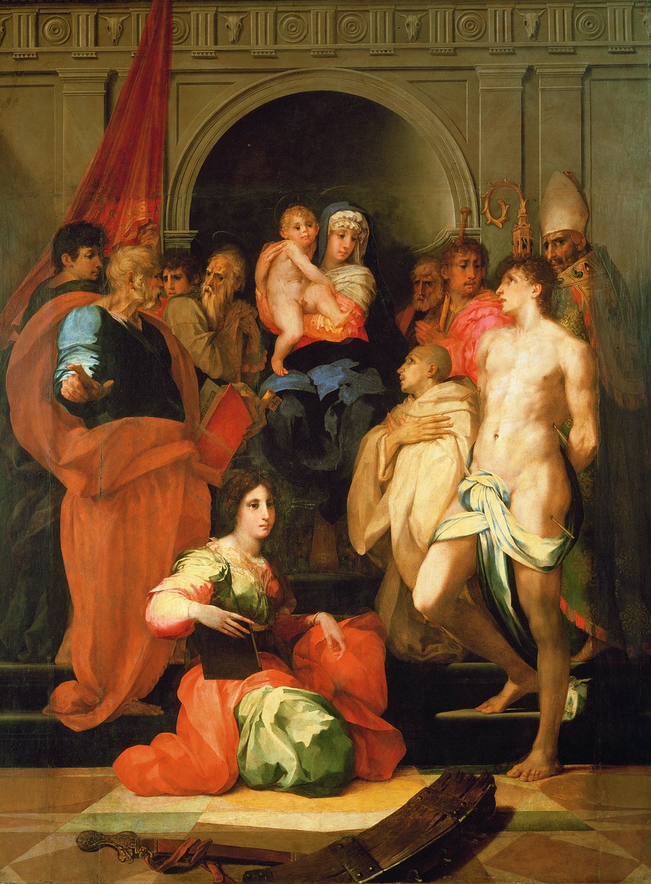 Madonna in Trono con Dieci Santi da Giovanni Battista Rosso Fiorentino