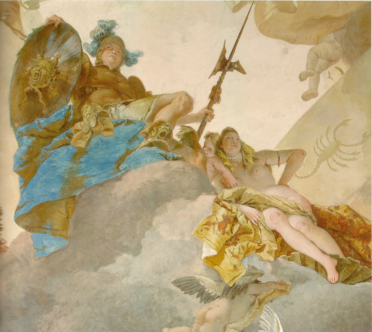 Affresco del soffitto nella scalinata della Residenza di Würzburg (dettaglio) da Giovanni Battista Tiepolo