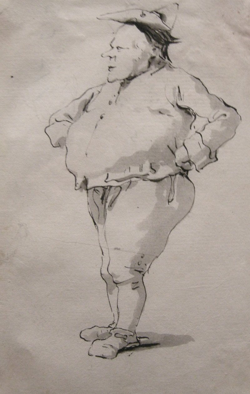 Caricatura di un uomo da Giovanni Battista Tiepolo