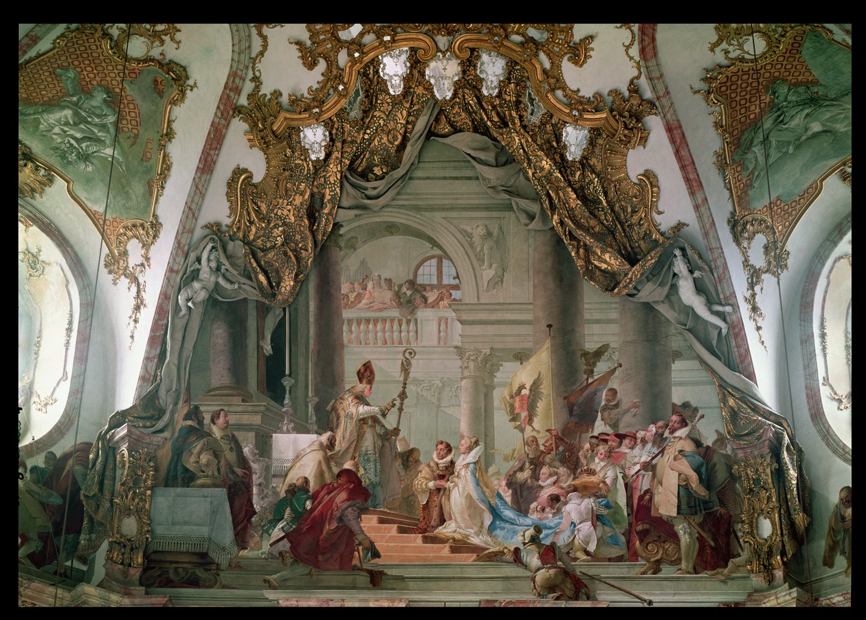 Matrimonio di Federico I (c.1123-90) Barbarossa e Beatrice I (1145-84) di Borgogna nel 1156 da Giovanni Battista Tiepolo