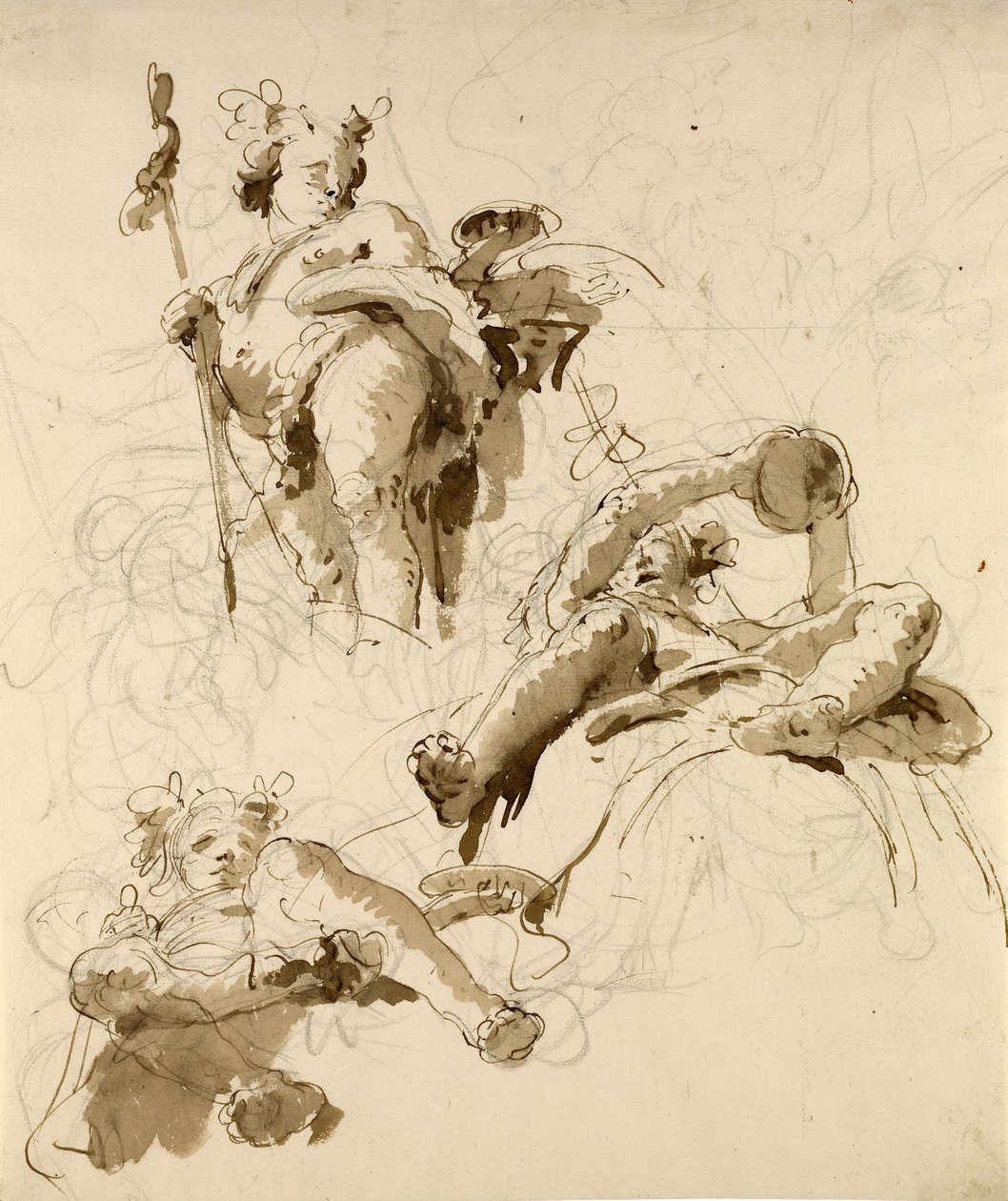 Tre studi del dio Bacco da Giovanni Battista Tiepolo
