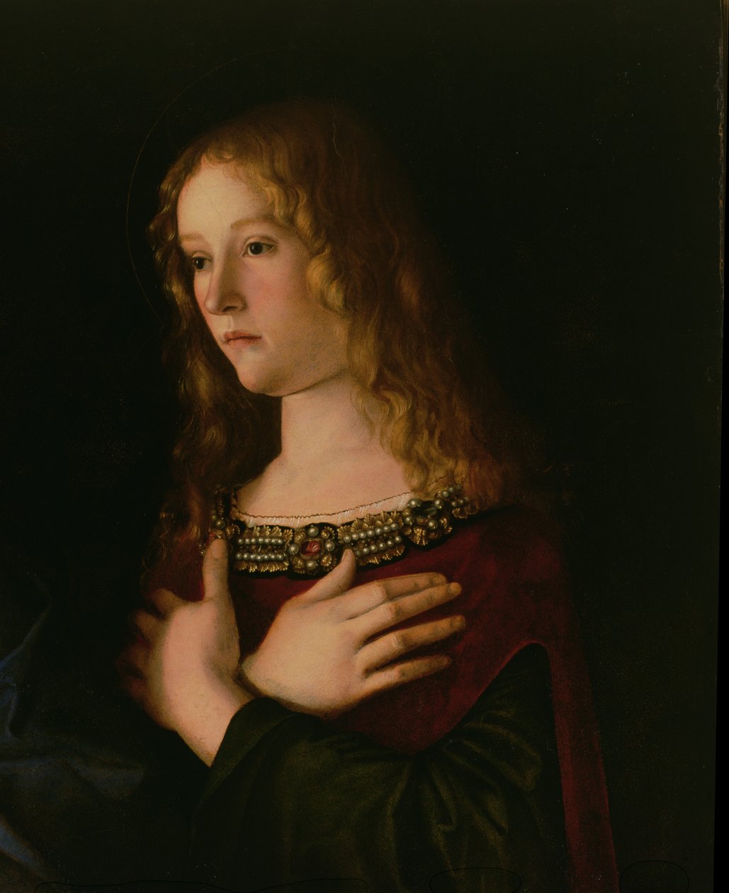 Maria Maddalena, dettaglio dalla Vergine e il Bambino con Santa Caterina e Maria Maddalena, c.1500 da Giovanni Bellini