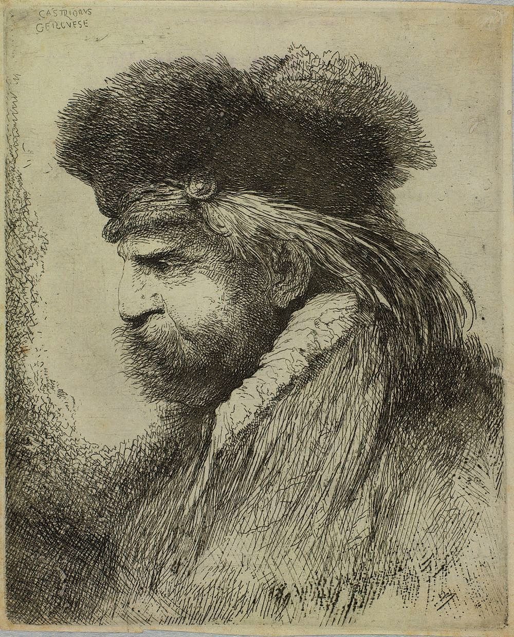 Grandi studi di teste con copricapo orientale da Giovanni Benedetto Castiglione