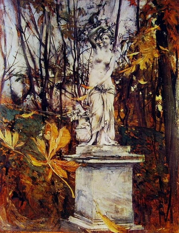 Statua nel Parco di Versailles da Giovanni Boldini