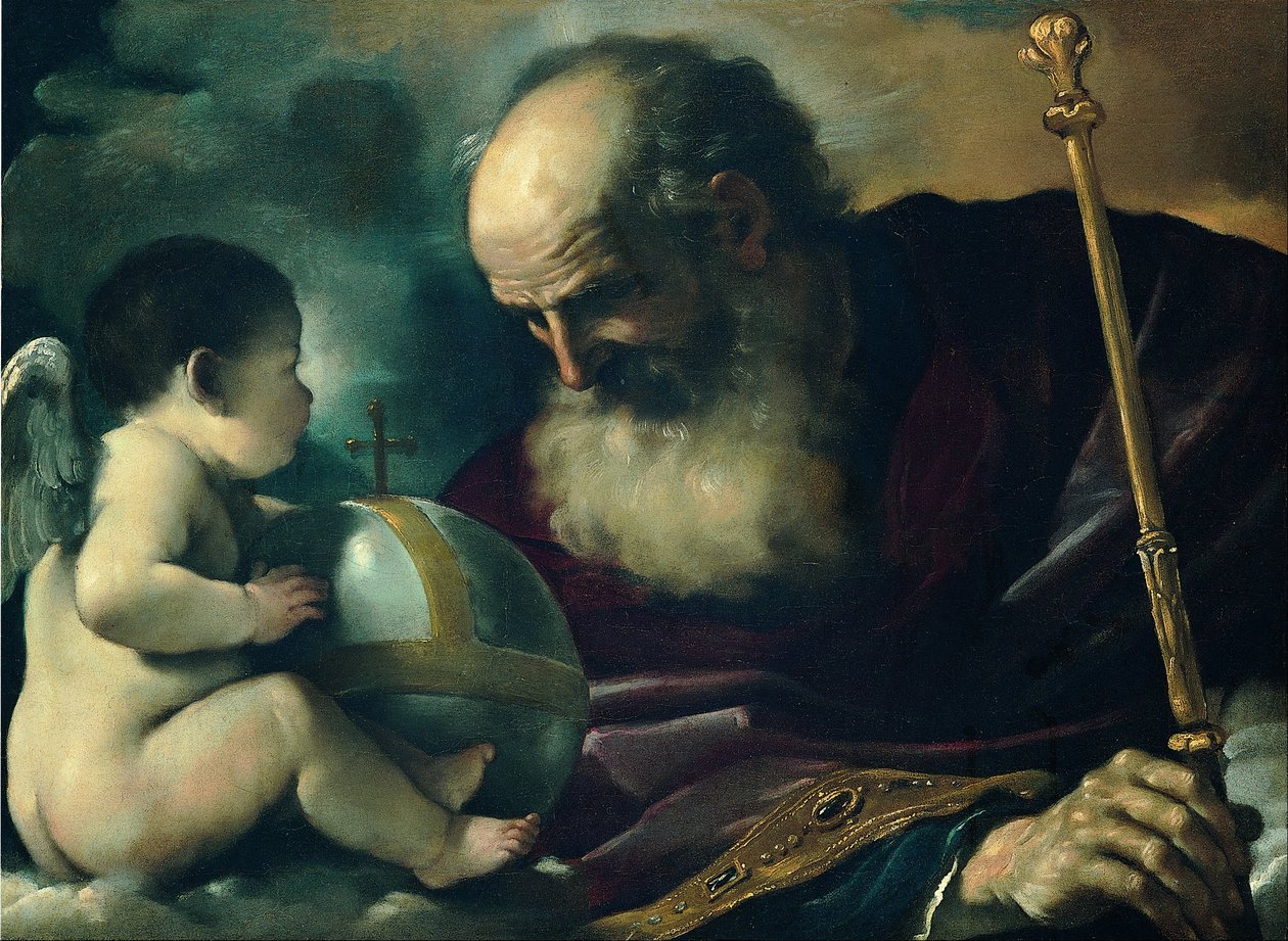 Dio Padre e Angelo da Giovanni Francesco Barbieri