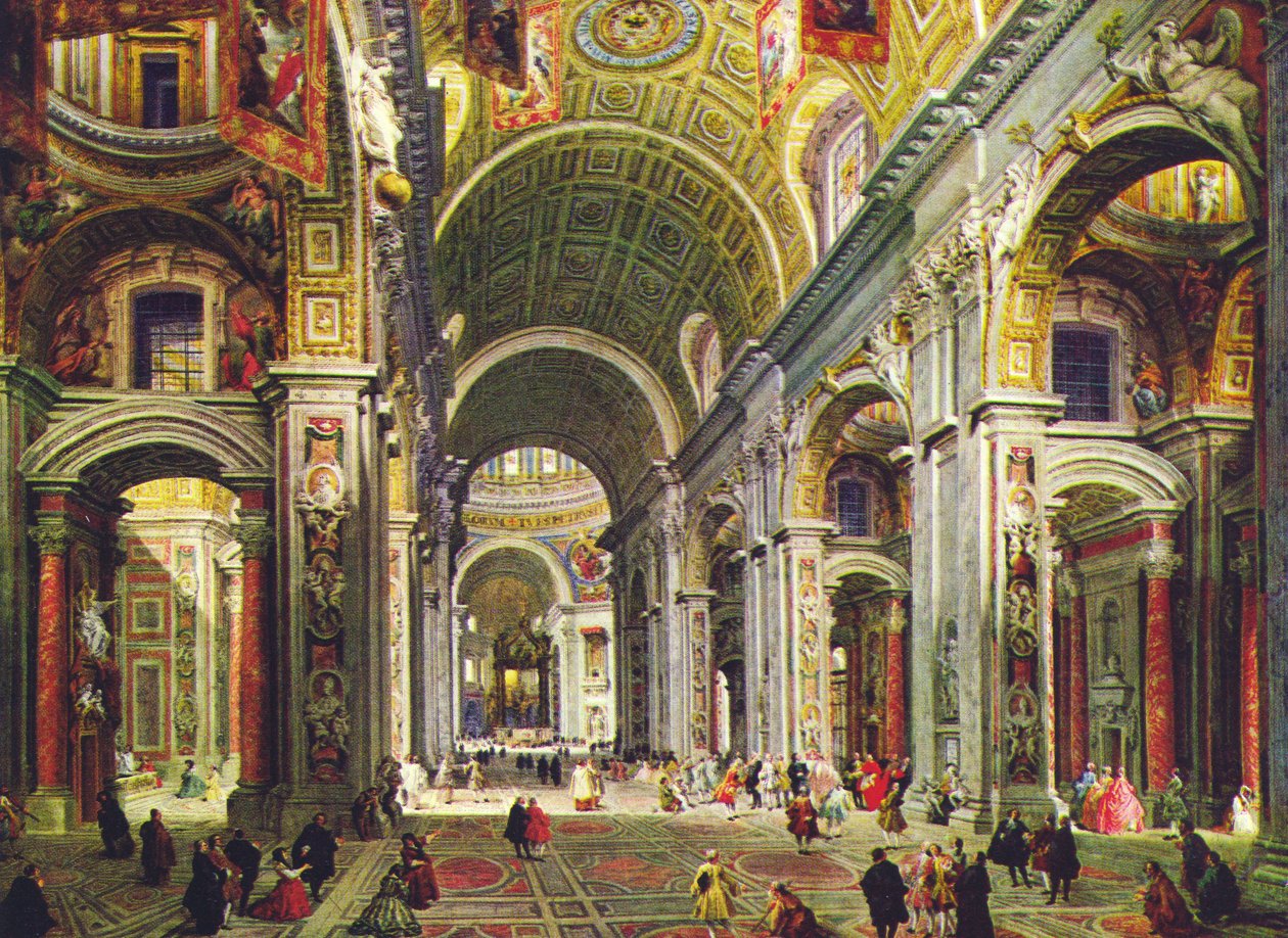 Interno di San Pietro, Roma da Giovanni Paolo Pannini