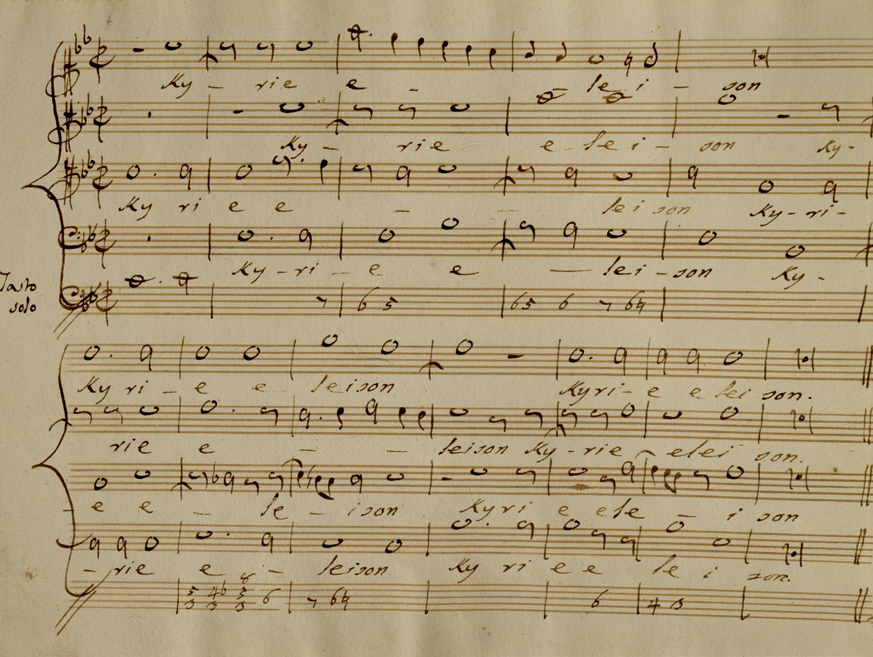 Partitura del Kyrie Eleison dalla 