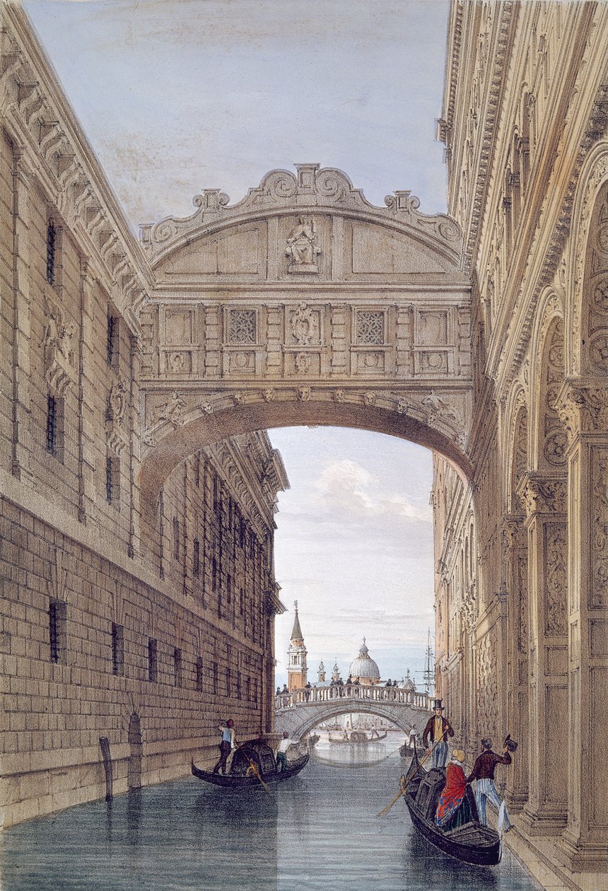 Il Ponte dei Sospiri, Venezia, inciso da Lefevre da Giovanni Pividor
