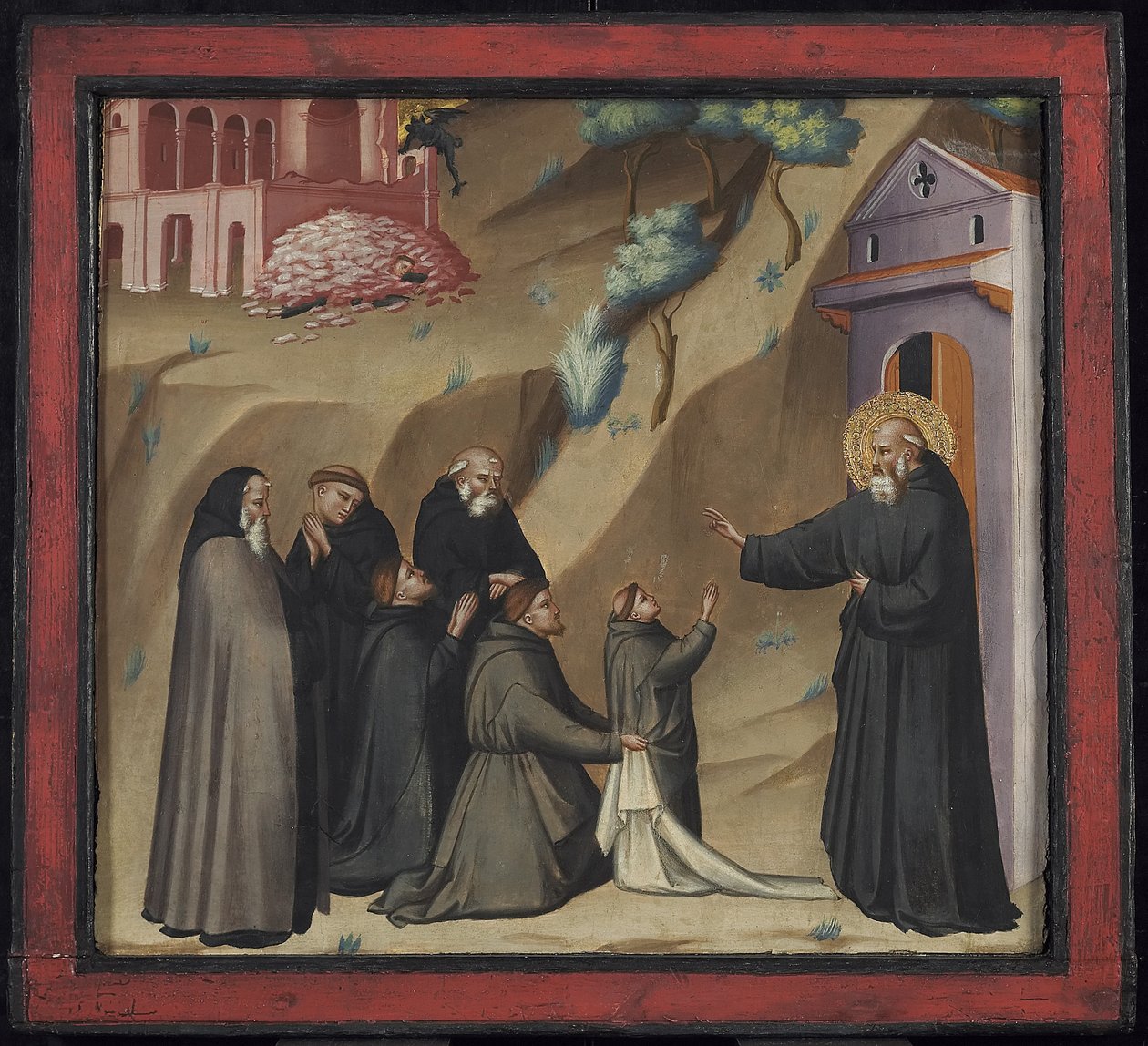 San Benedetto ridà vita a un giovane monaco, fine XIV secolo da Giovanni di Niccolo del Biondo