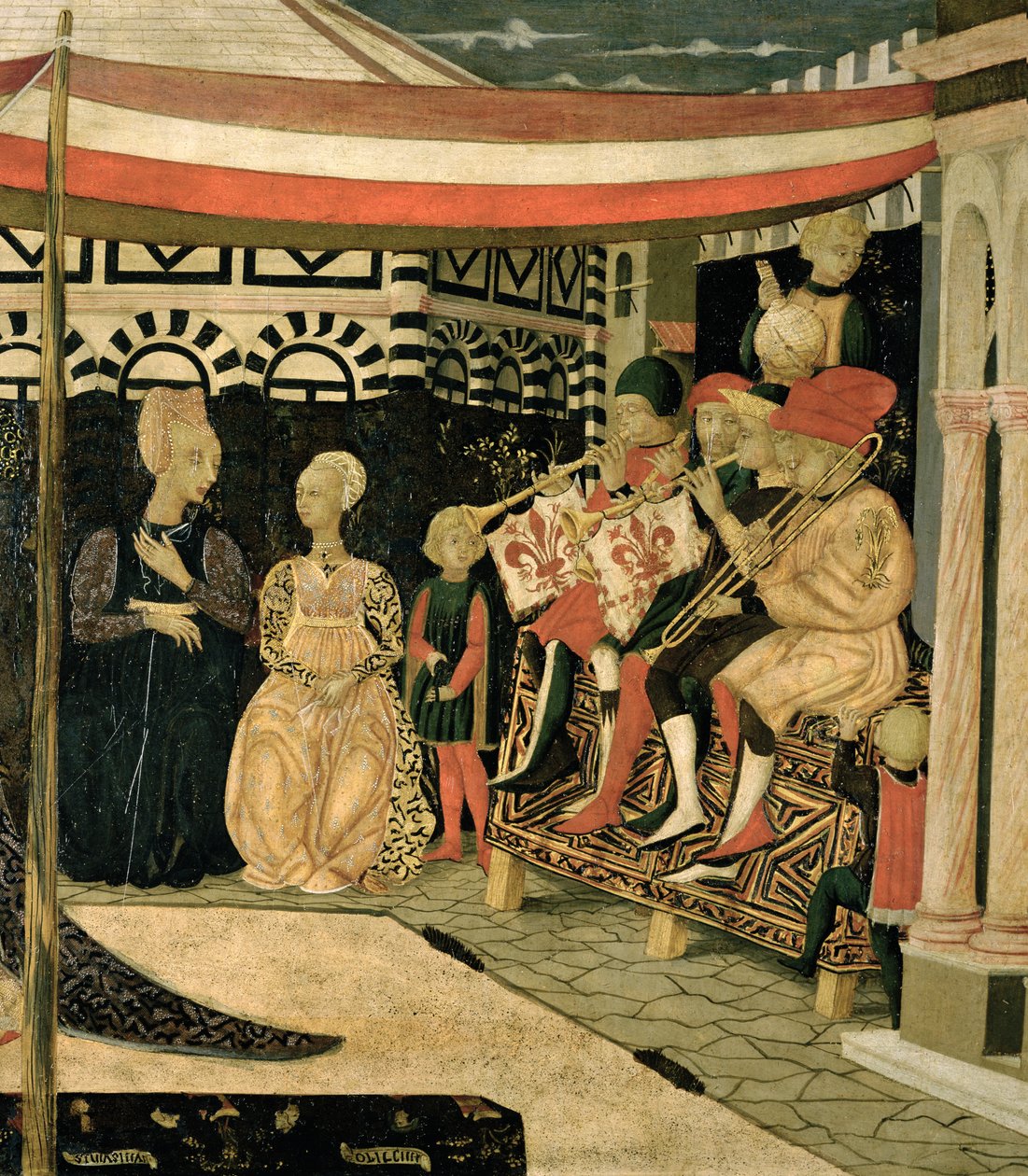 Pannello sinistro del Cassone Adimari, c.1450 (dettaglio) da Giovanni di Ser Giovanni