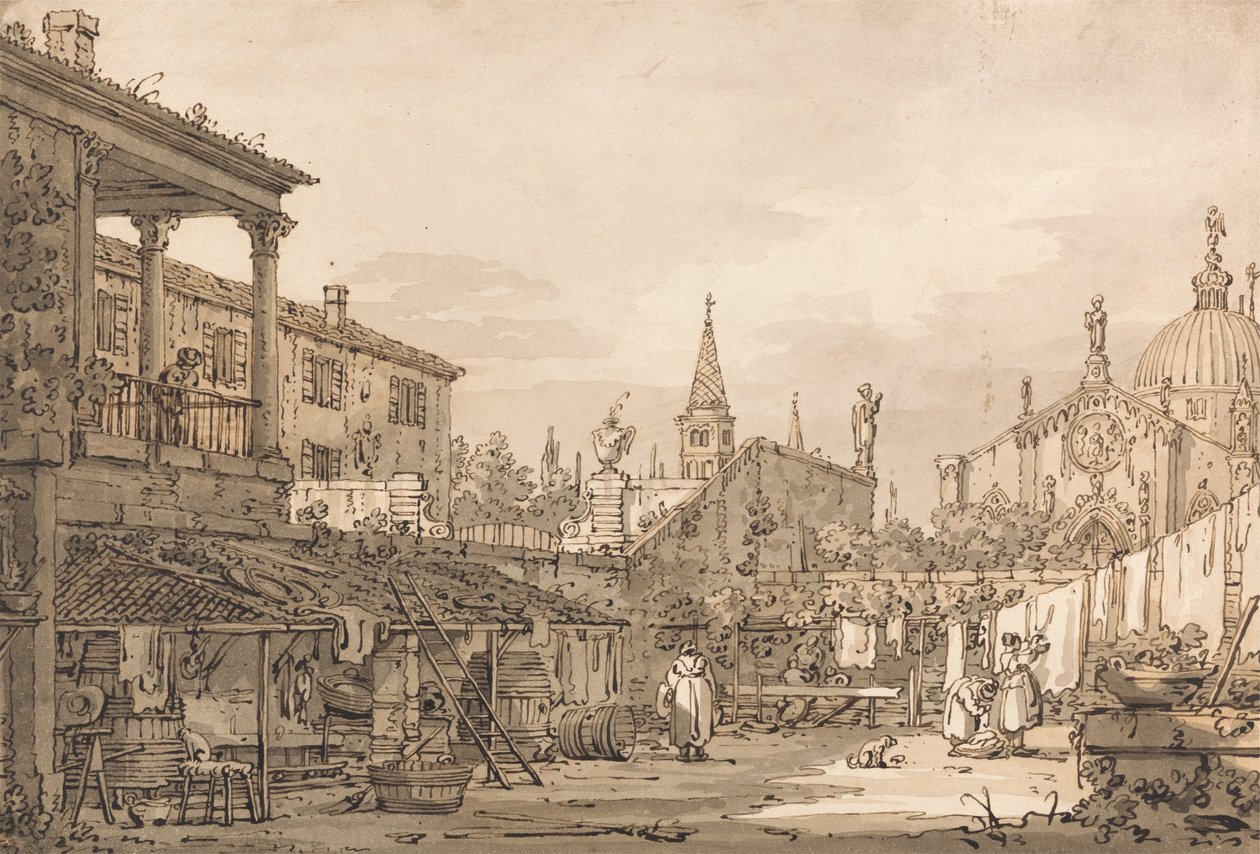 Capriccio di un Cortile Veneziano da Giovanni Antonio Canal