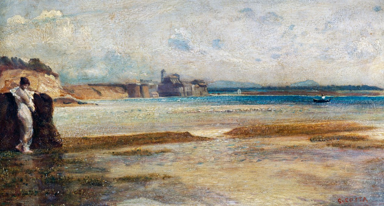 Tramonto della luna nel Mar Tirreno, dipinto di Nino Costa (1826-1903), Italia da Giovanni Costa