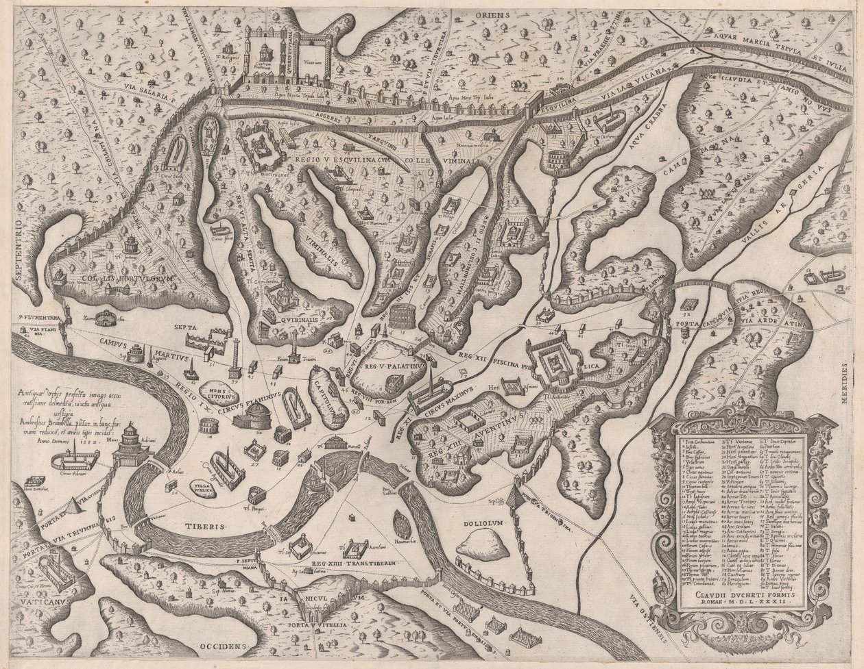 Speculum Romanae Magnificentiae: Roma antica e le sue colline, da ovest da Giovanni Ambrogio Brambilla