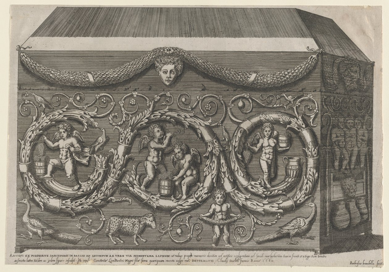 Speculum Romanae Magnificentiae: Sarcofago decorato con arabeschi da Giovanni Ambrogio Brambilla