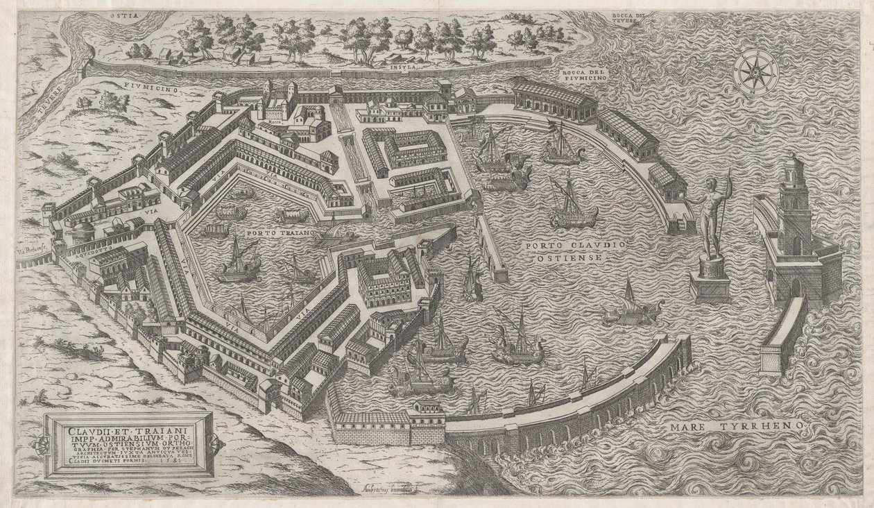 Speculum Romanae Magnificentiae: Porto di Roma, 1581 da Giovanni Ambrogio Brambilla