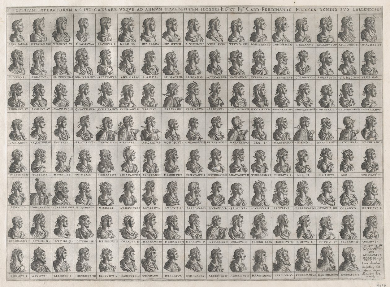 Speculum Romanae Magnificentiae: Ritratti degli imperatori da Giulio Cesare a Rodolfo II, 1582 da Giovanni Ambrogio Brambilla