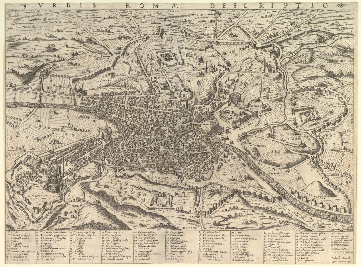 Speculum Romanae Magnificentiae: Vista della Roma moderna da ovest da Giovanni Ambrogio Brambilla