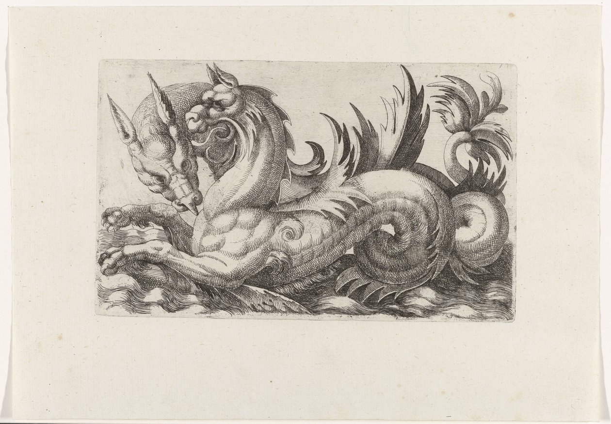 Due mostri marini da Giovanni Andrea Maglioli