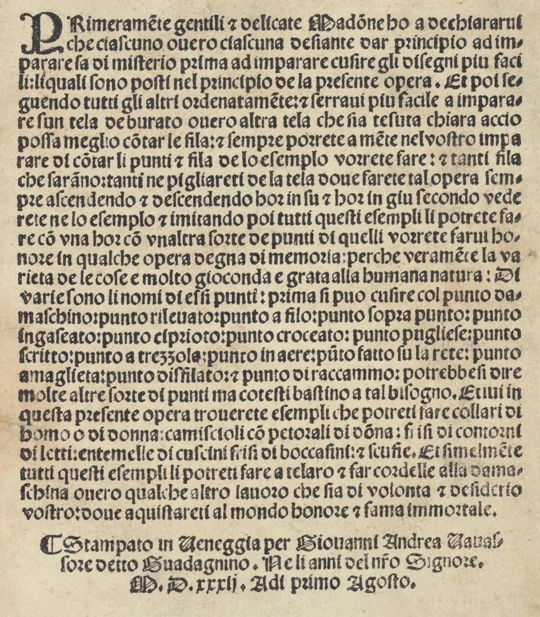 Esemplario di Lauori..., pagina 14 verso, 1 agosto 1532 da Giovanni Andrea Vavassore