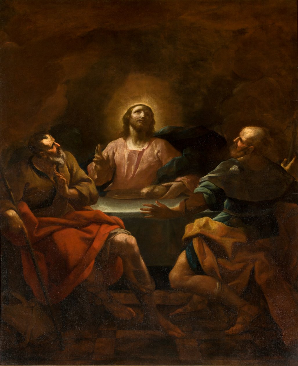 Cappella del SS Sacramento, Seconda campata lato sud, Giovanni Antonio Borroni, Cena di Emmaus 1750 da Giovanni Angelo Borroni