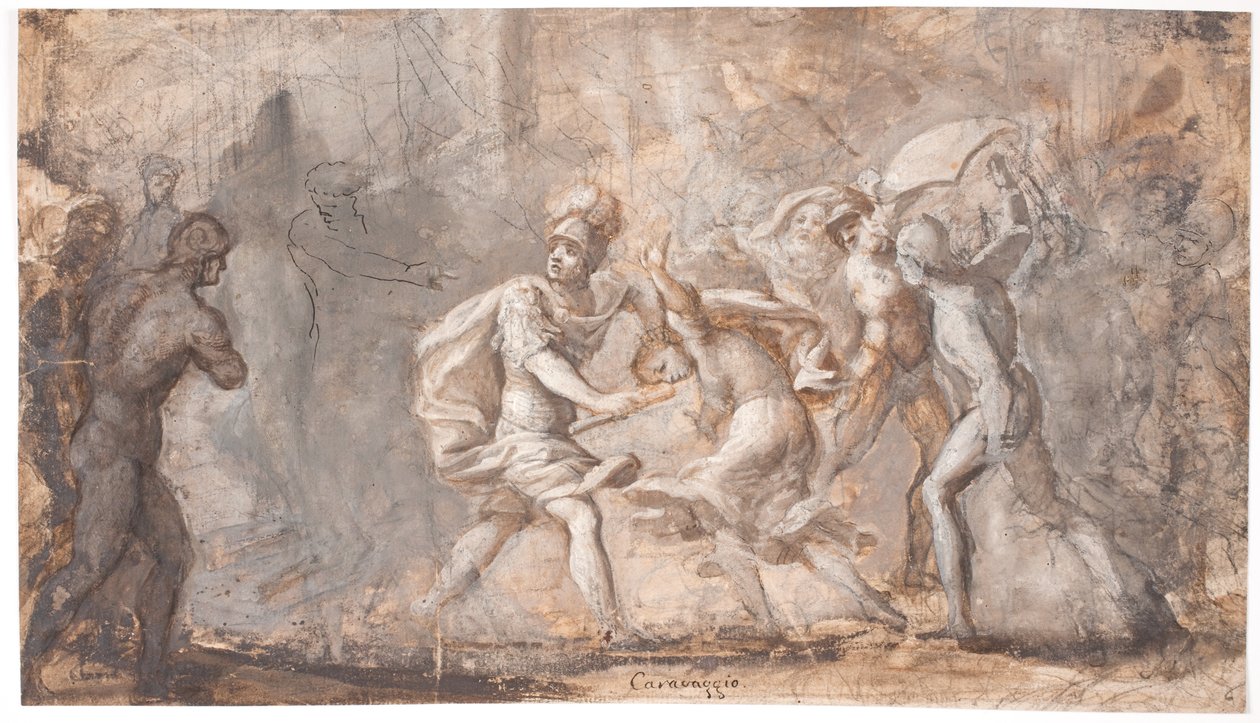 Tarpeia schiacciata sotto gli scudi dei Sabini da Giovanni Angelo Canini