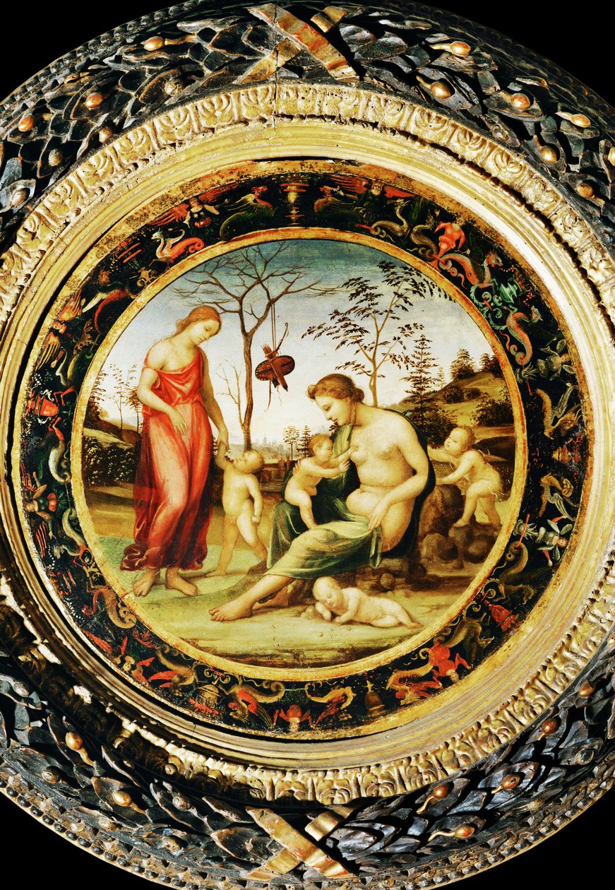 Venere terrestre con Eros e Venere celeste con Anteros e due amorini ... da Giovanni Antonio Bazzi Sodoma