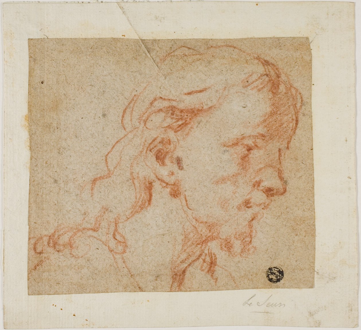 Testa di Cristo, in profilo di tre quarti, verso destra da Giovanni Antonio Guardi