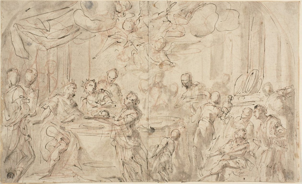 Salomè con la testa di San Giovanni Battista davanti a Erode da Giovanni Antonio Pellegrini