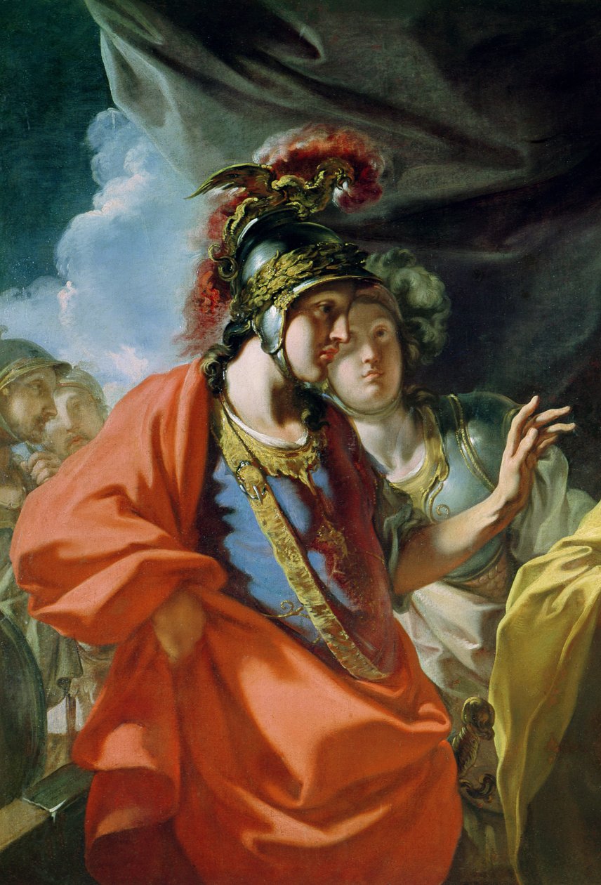 La clemenza di Alessandro Magno (356-323 a.C.) davanti alla famiglia di Dario III (m.330 a.C.) (dettaglio) da Giovanni Antonio Pellegrini