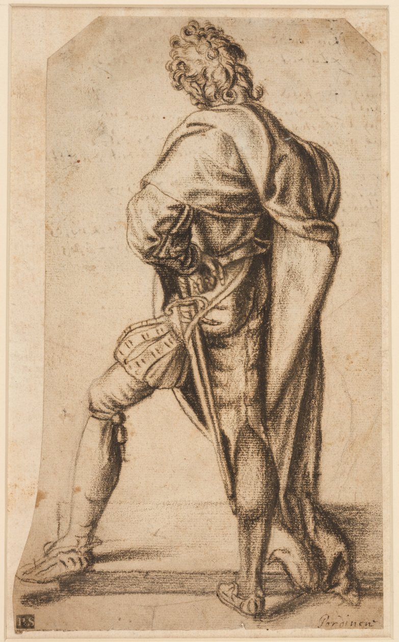 Un uomo in piedi, visto da dietro da Giovanni Antonio Pordenone