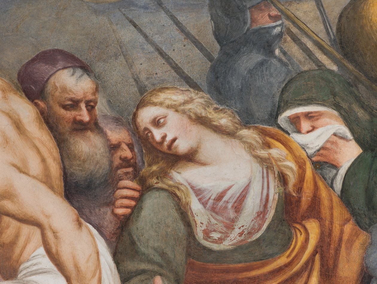 Navata centrale, seconda campata sud, Gesù cade sotto la croce, Il Pordenone da Giovanni Antonio Pordenone