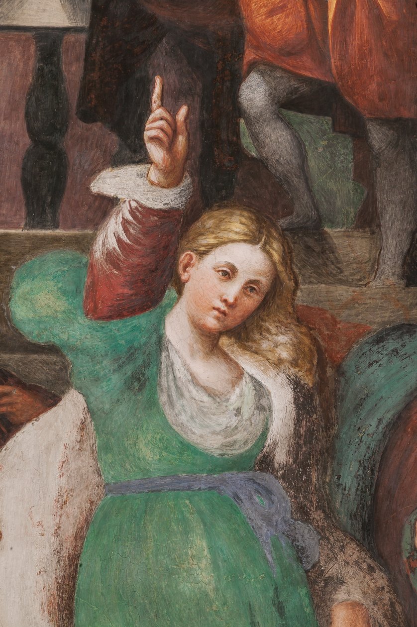 Disputa di Santa Caterina con i filosofi, 1530-32 (dettaglio) da Giovanni Antonio Pordenone