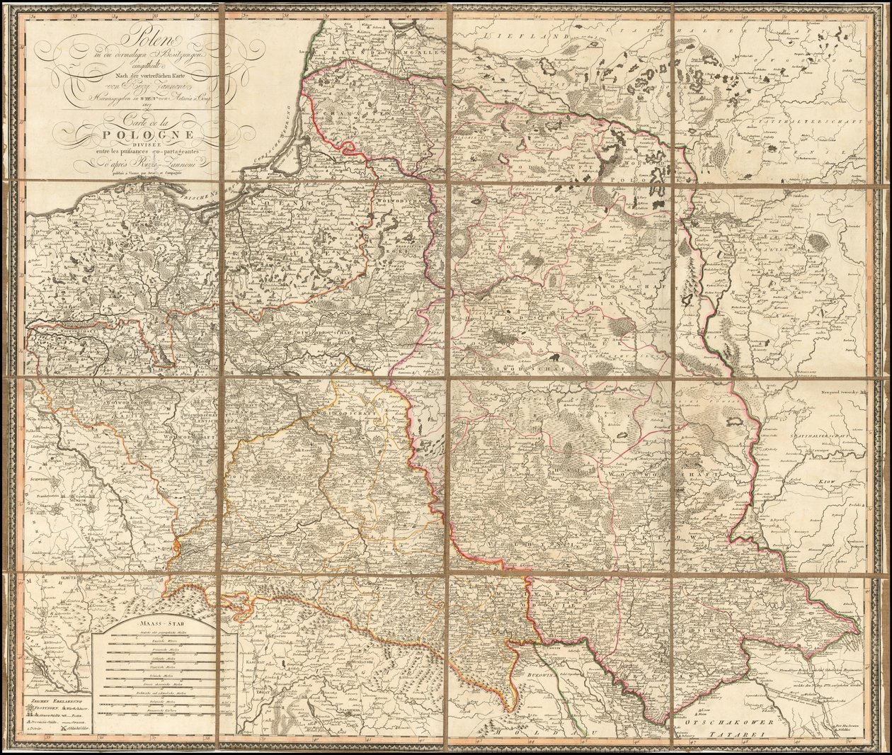 Mappa della Polonia del 1807 da Giovanni Antonio Rizzi Zannoni