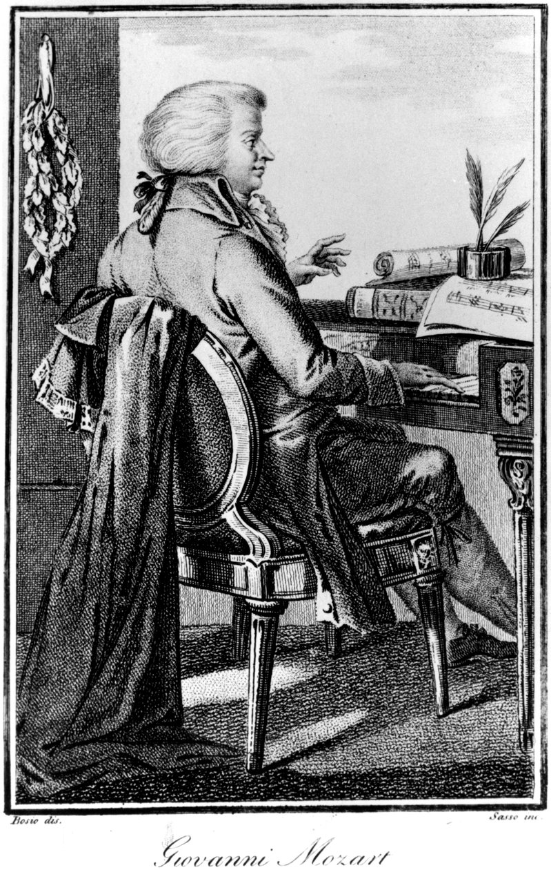 Wolfgang Amadeus Mozart, compositore austriaco, c1784-1827 da Giovanni Antonio Sasso