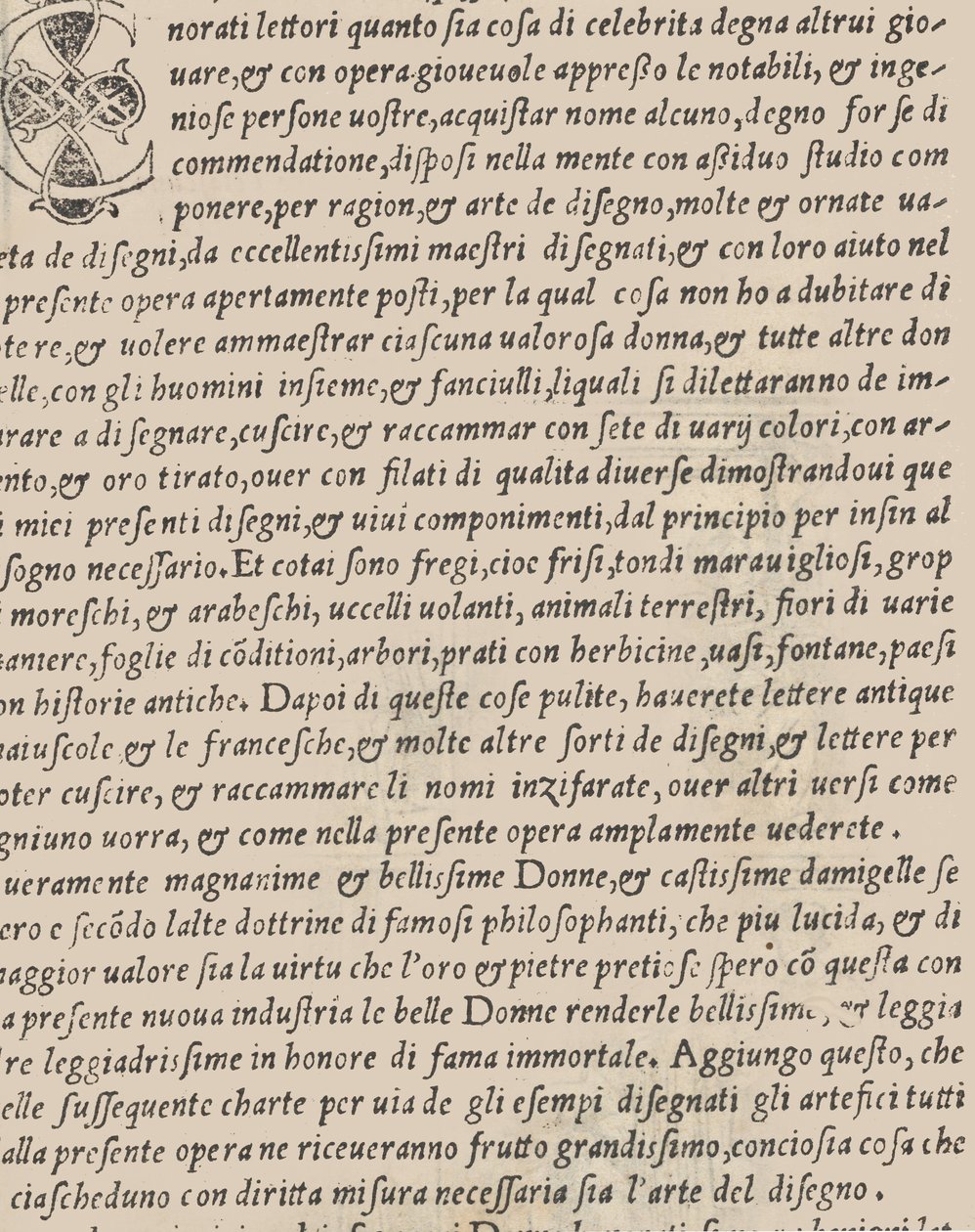 Essempio di recammi, pagina del titolo verso, 1530 da Giovanni Antonio Tagliente