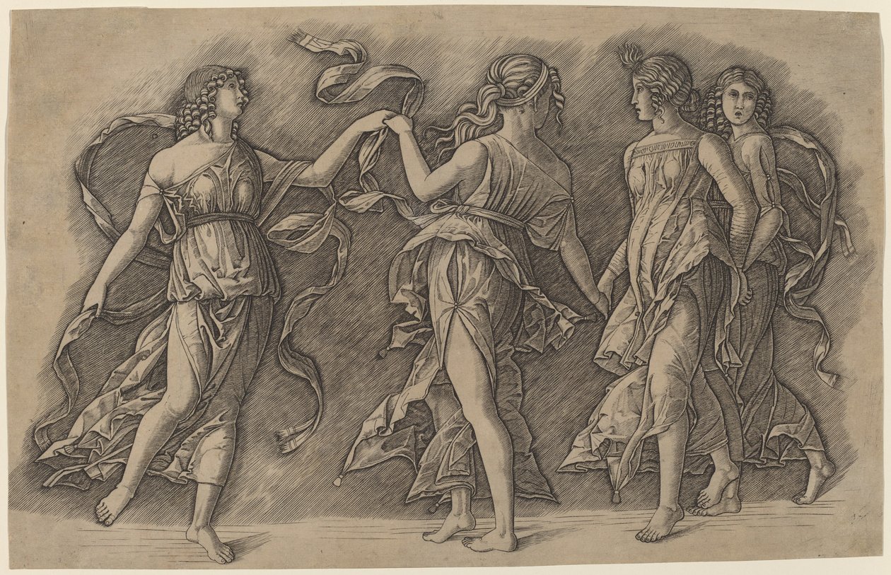 Quattro muse danzanti da Giovanni Antonio da Brescia, after Andrea Mantegna
