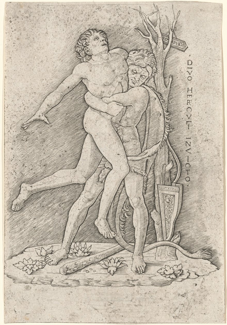 Ercole e Anteo da Giovanni Antonio da Brescia, after Andrea Mantegna