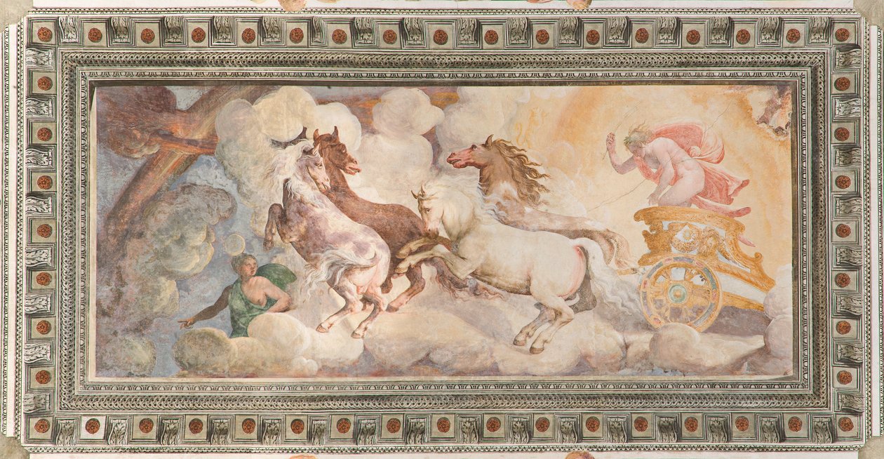 Il Carro del Sole guidato da Apollo, Loggia di Apollo, c.1560 da Giovanni Battista and Cambiaso Luca Castello