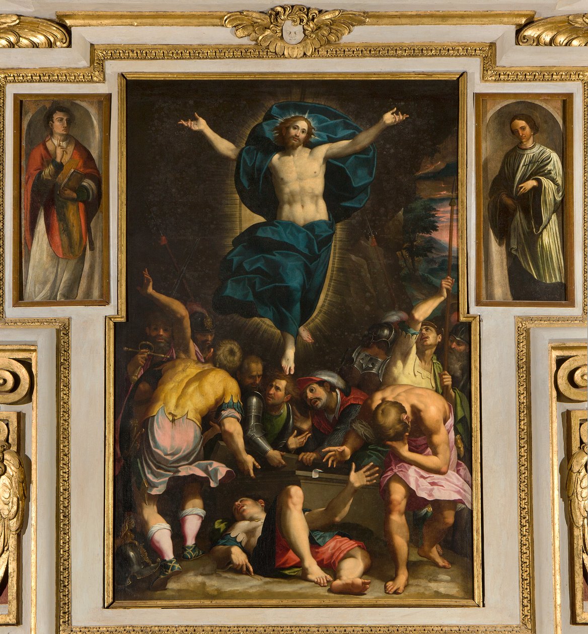 Cappella della Madonna del Popolo, Secondo arco lato sud, Giovan Battista Trotti detto il Malosso, Resurrezione 1594 da Giovanni Battista Trotti