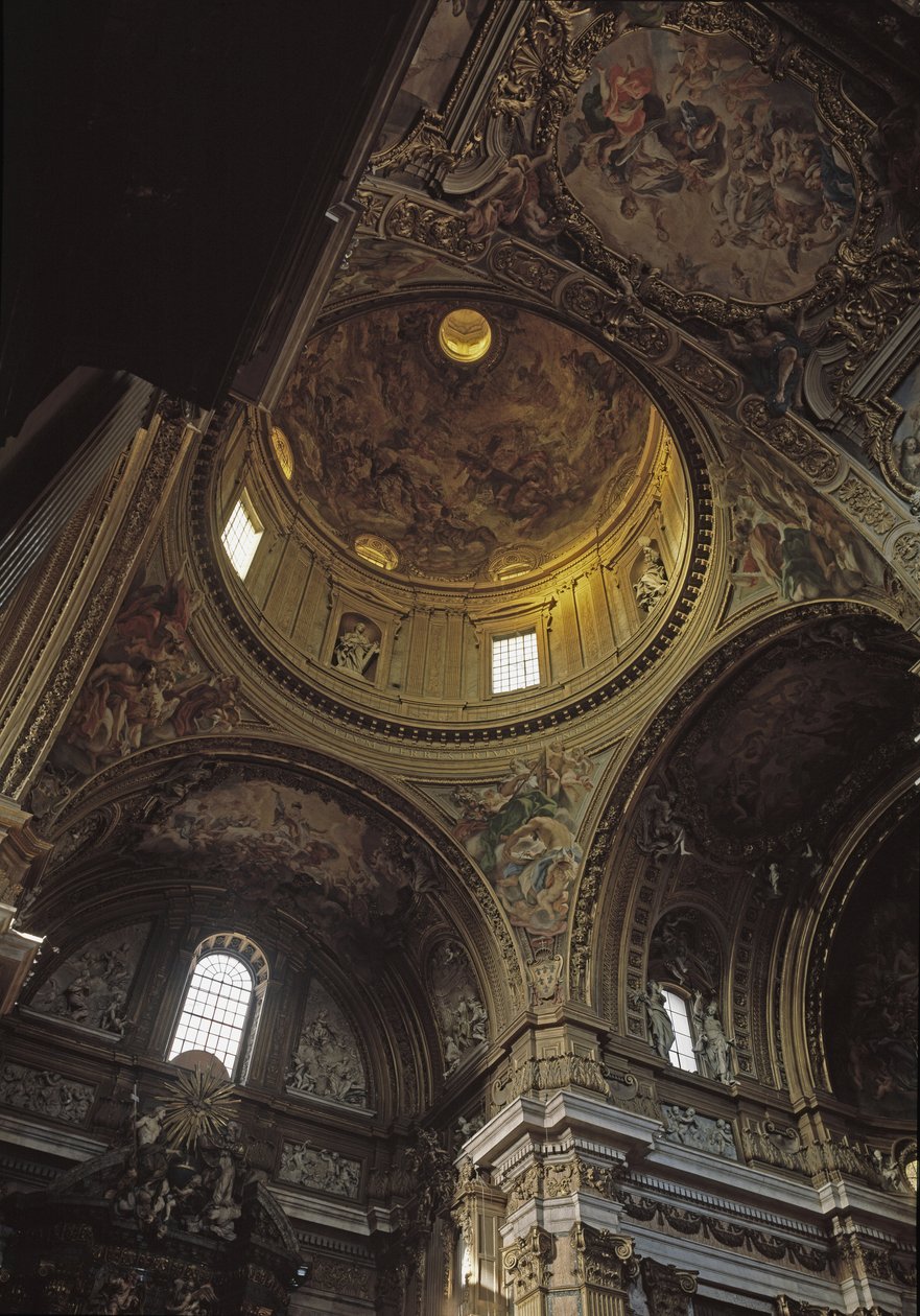 Vista della cupola e degli affreschi di Baciccia, Chiesa del Gesù a Roma da Giovanni Battista  Gaulli