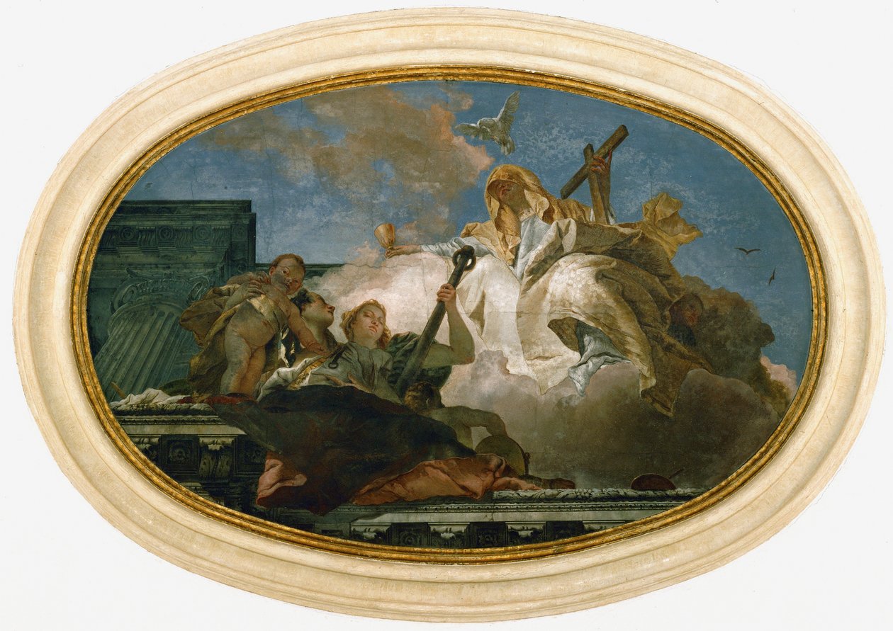 Allegoria di Spes, Fides, Caritas (affresco) ... da Giovanni Battista (1696-1770) Tiepolo