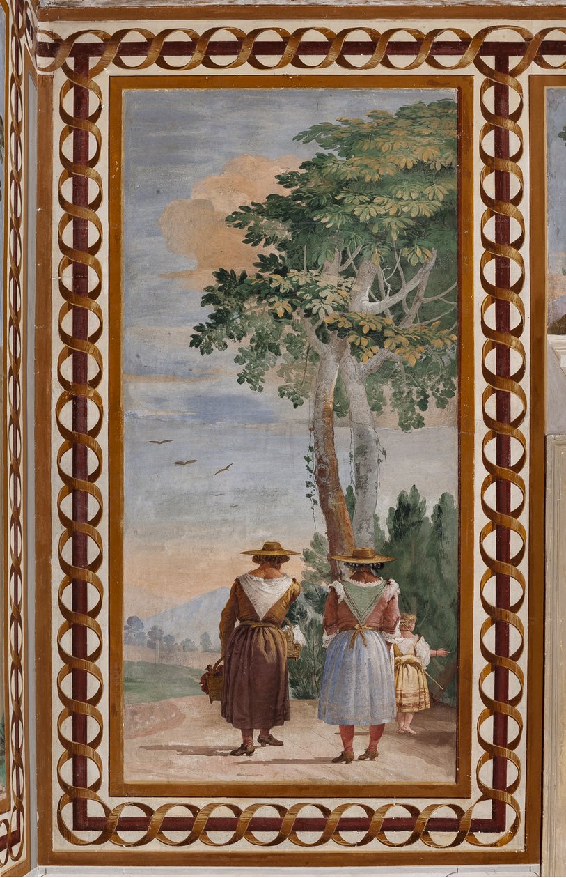 Alloggi degli ospiti, stanza delle scene rurali: "Paesaggio con contadini" da Giovanni Battista Tiepolo