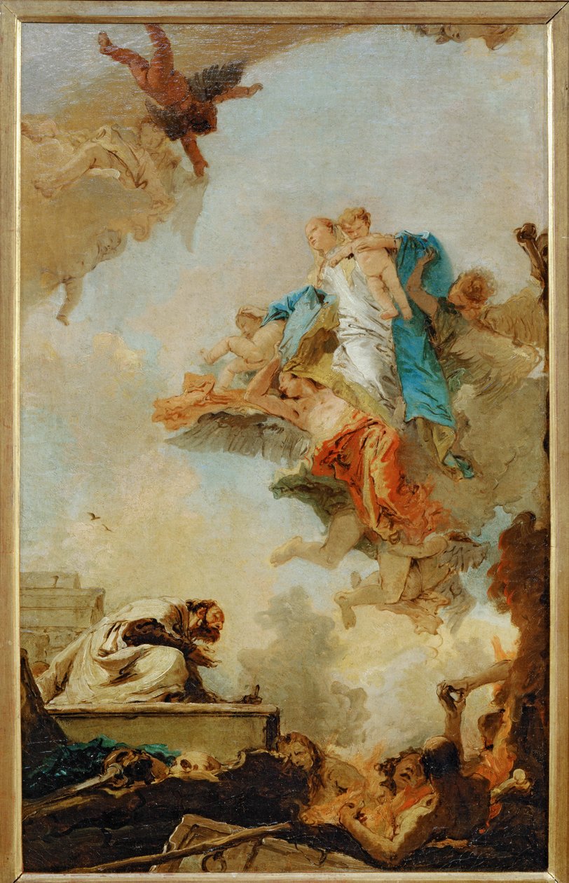 La Vergine del Carmelo che appare a San Simeone Stock ... da Giovanni Battista (1696 1770) Tiepolo