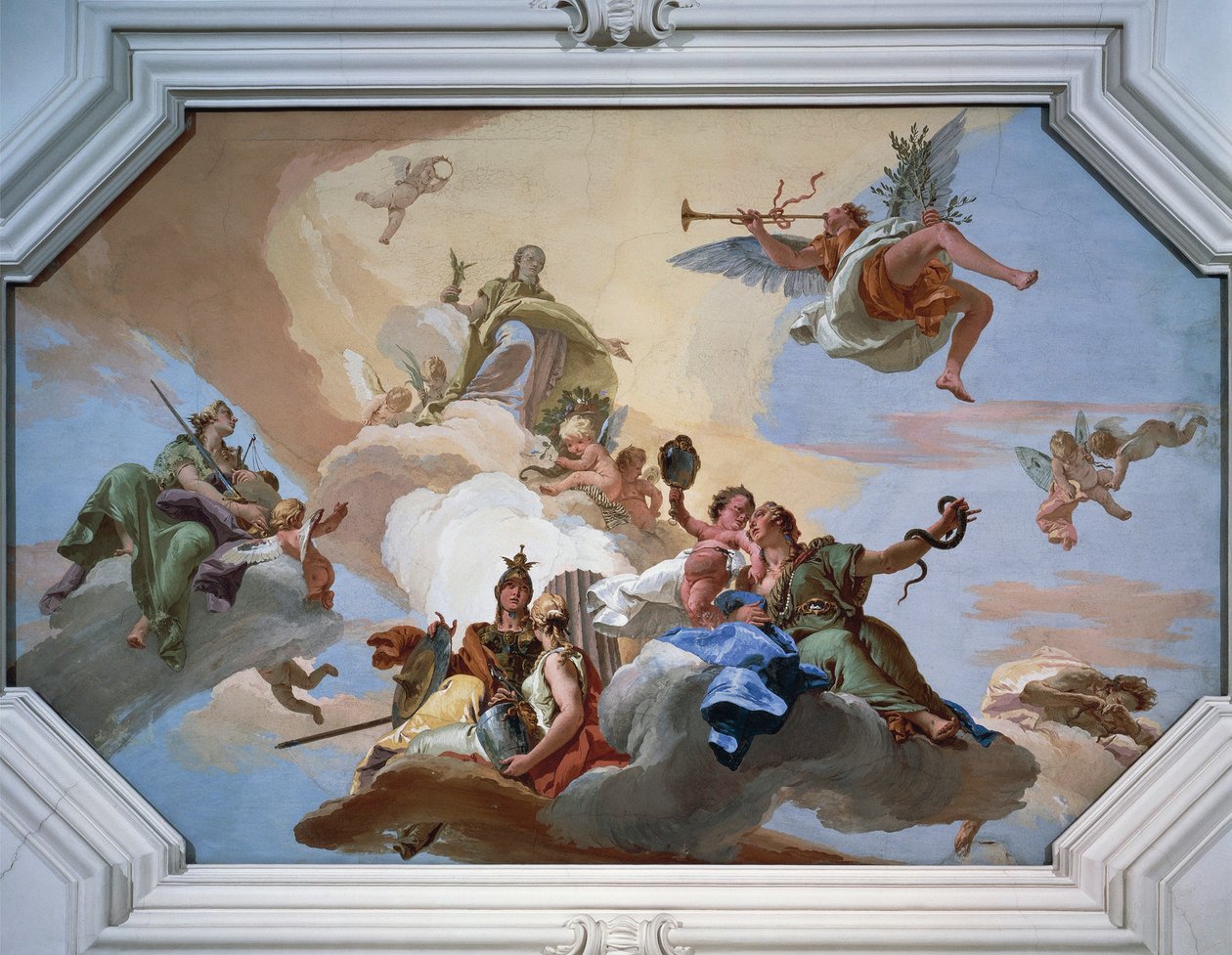 Trionfo della Gloria annunciato dalla Fama tra le Virtù Cardinali da Giovanni Battista Tiepolo
