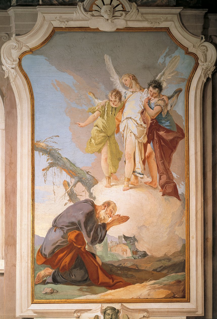 Abramo e gli angeli, di Giovanni Battista Tiepolo, affresco, Palazzo Patriarcale, Sala degli Ospiti, Udine da Giovanni Battista Tiepolo