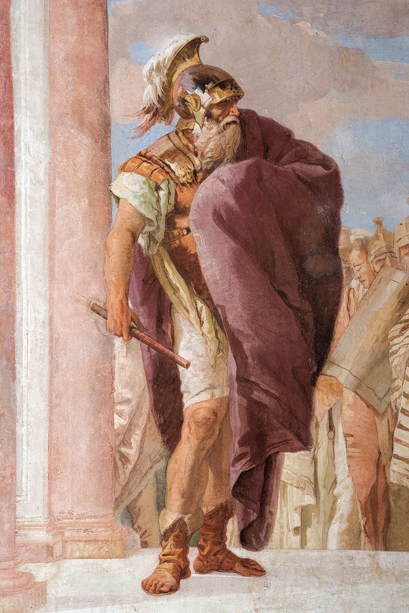 (dettaglio) di Agamennone, da Minerva che trattiene Achille dall