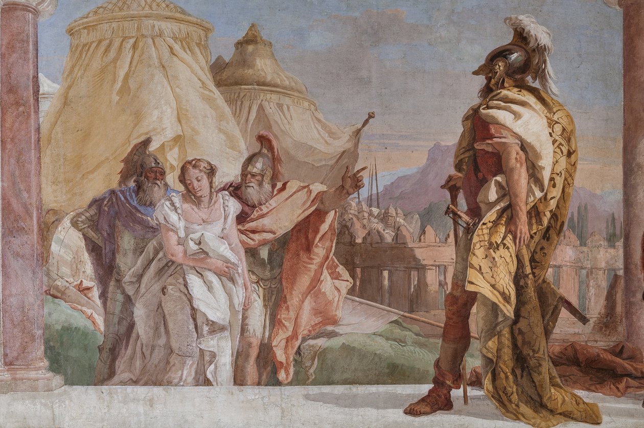 Euribate e Taltibio conducono Briseide ad Agamennone (dettaglio) da Giovanni Battista Tiepolo